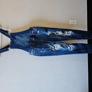 Bluenotes Emma Large Distressed Style 31x30 High Rise Jegging Overalls